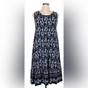 LOFT Navy and White Floral Dress